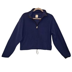 PINK Victoria's Secret Navy Blue Quarter Zip Fleece Pullover Size Small